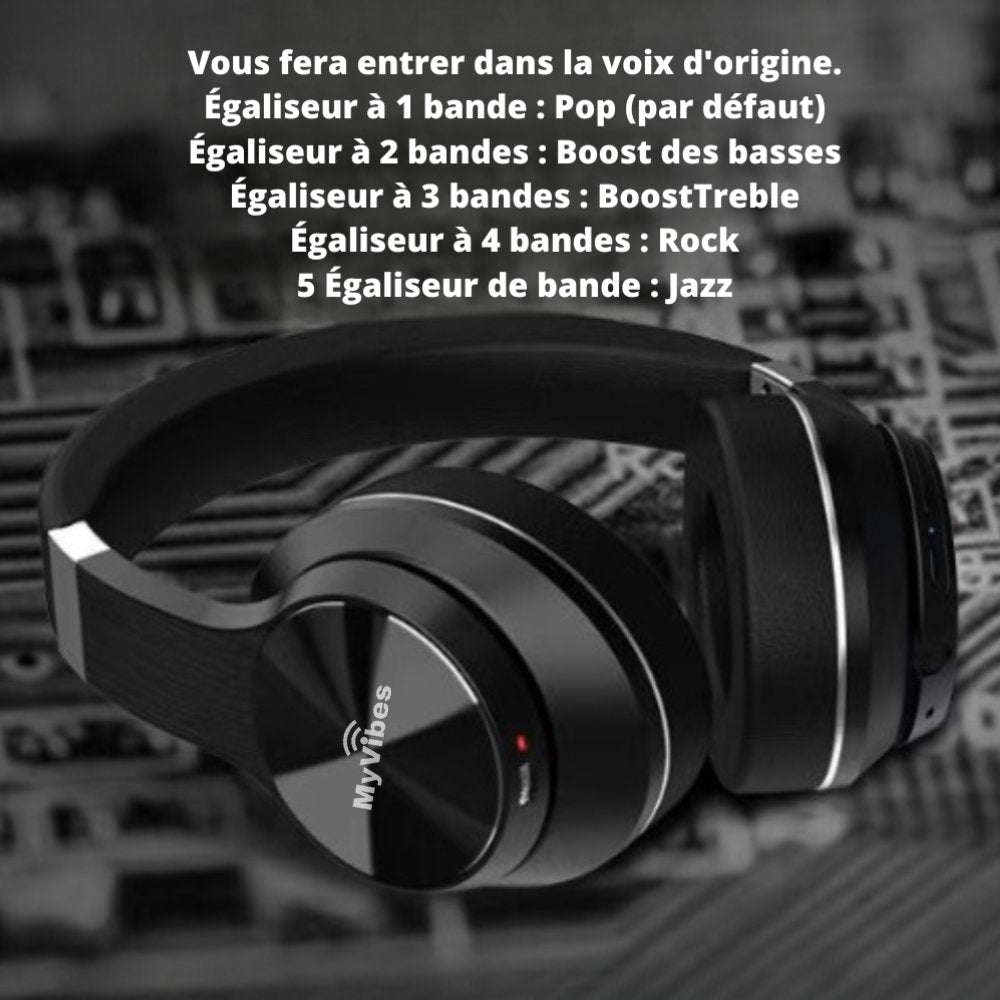 Casque gamer audio Bluetooth MYVIBES à réduction de bruit V9D