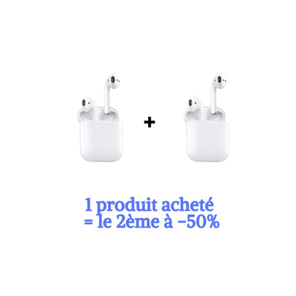 Écouteurs Bluetooth AirPods 2ème génération avec boîtier de charge