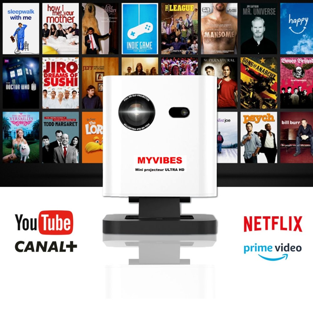 Mini Projecteur HD, Portable avec Android 9.0, MYVIBES™