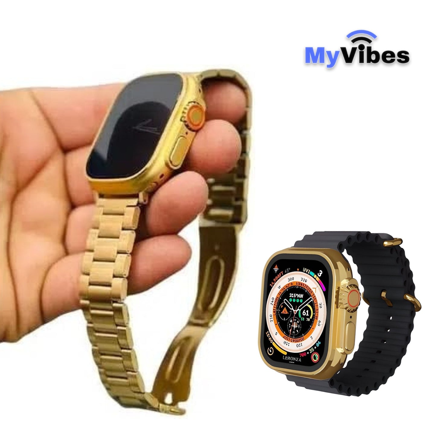 Montre connectée Bluetooth appels et SMS, pour iPhone & Android, MY WATCH ULTRA MAX™ VERSION OR